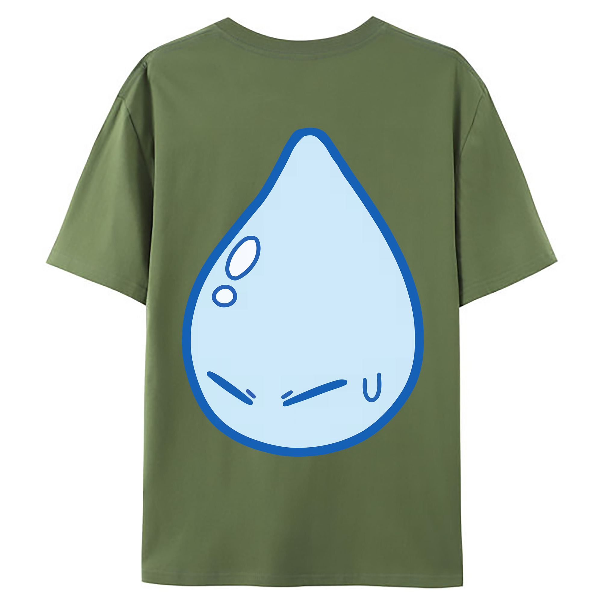 （画像用） 転スラ Regarding Reincarnated to Slime 綿100％ メンズ半袖Tシャツ（バックプリント） 通気性